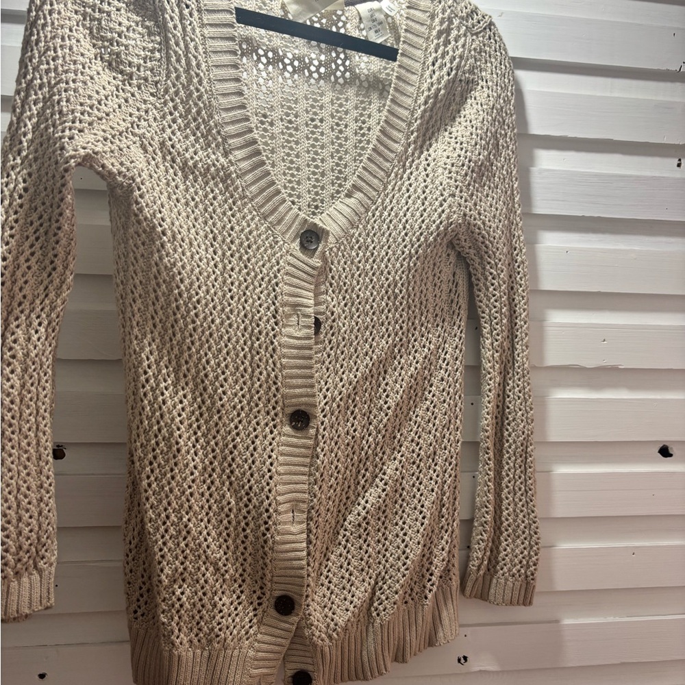 H&M Cream Knit Cardigan Sweater